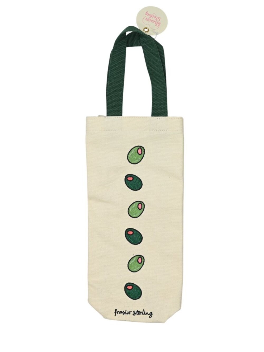 Frasier Sterling Olive You Wine Tote